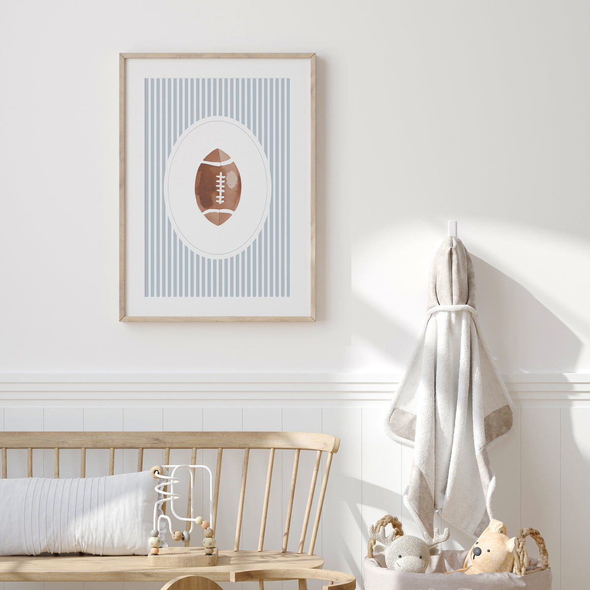 Blue Vintage Football Print