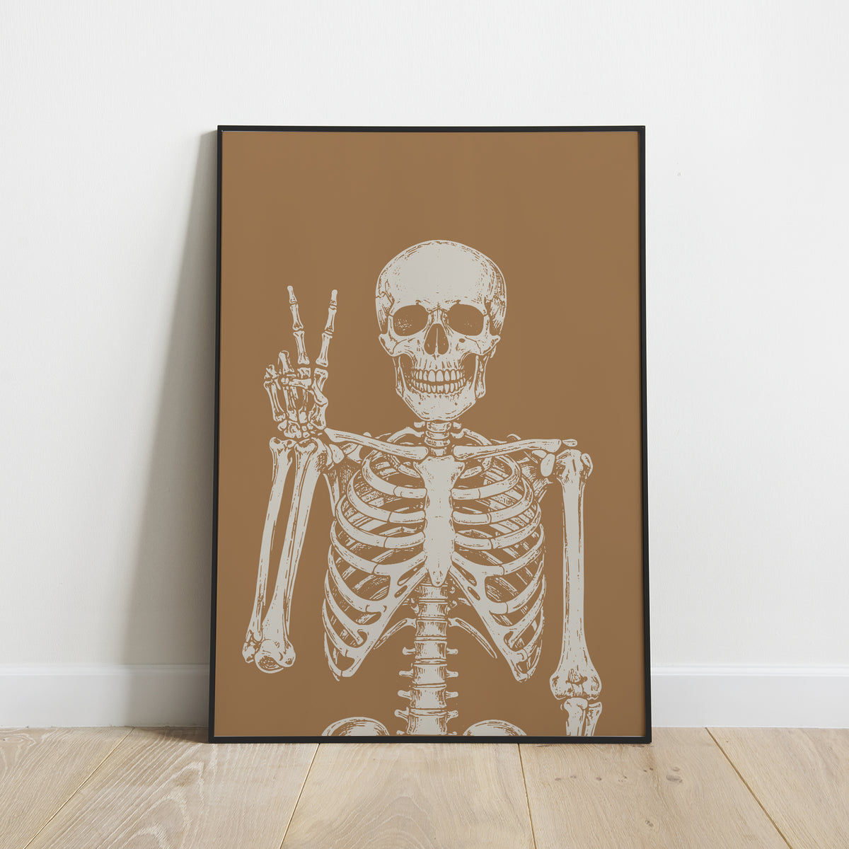 Skeleton on Orange Print