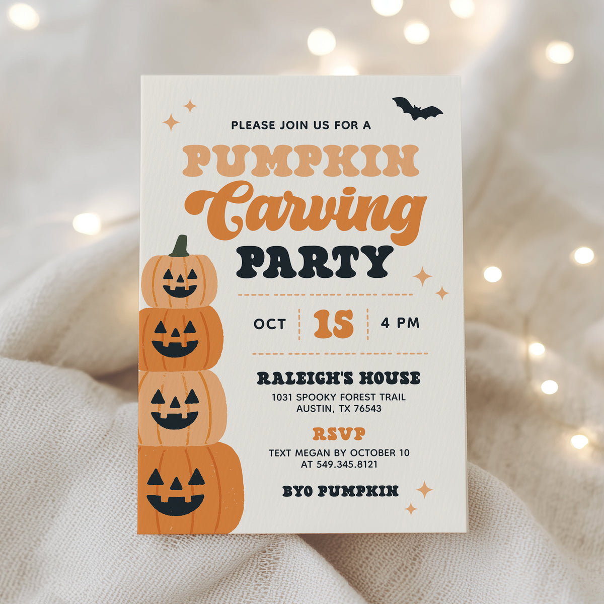 Halloween Pumpkin Carving Party Invitation