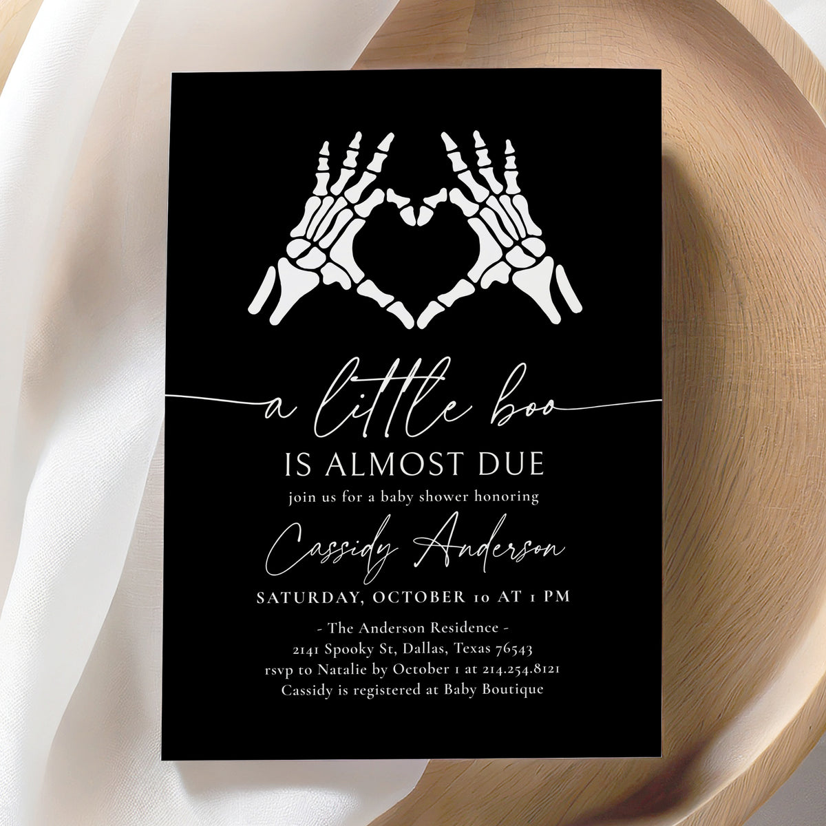 Skeleton Baby Shower Invitation Template