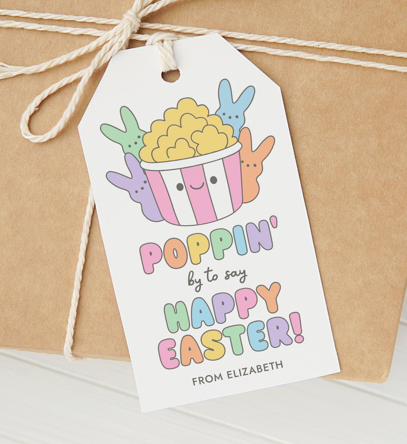 Popcorn Easter Tag