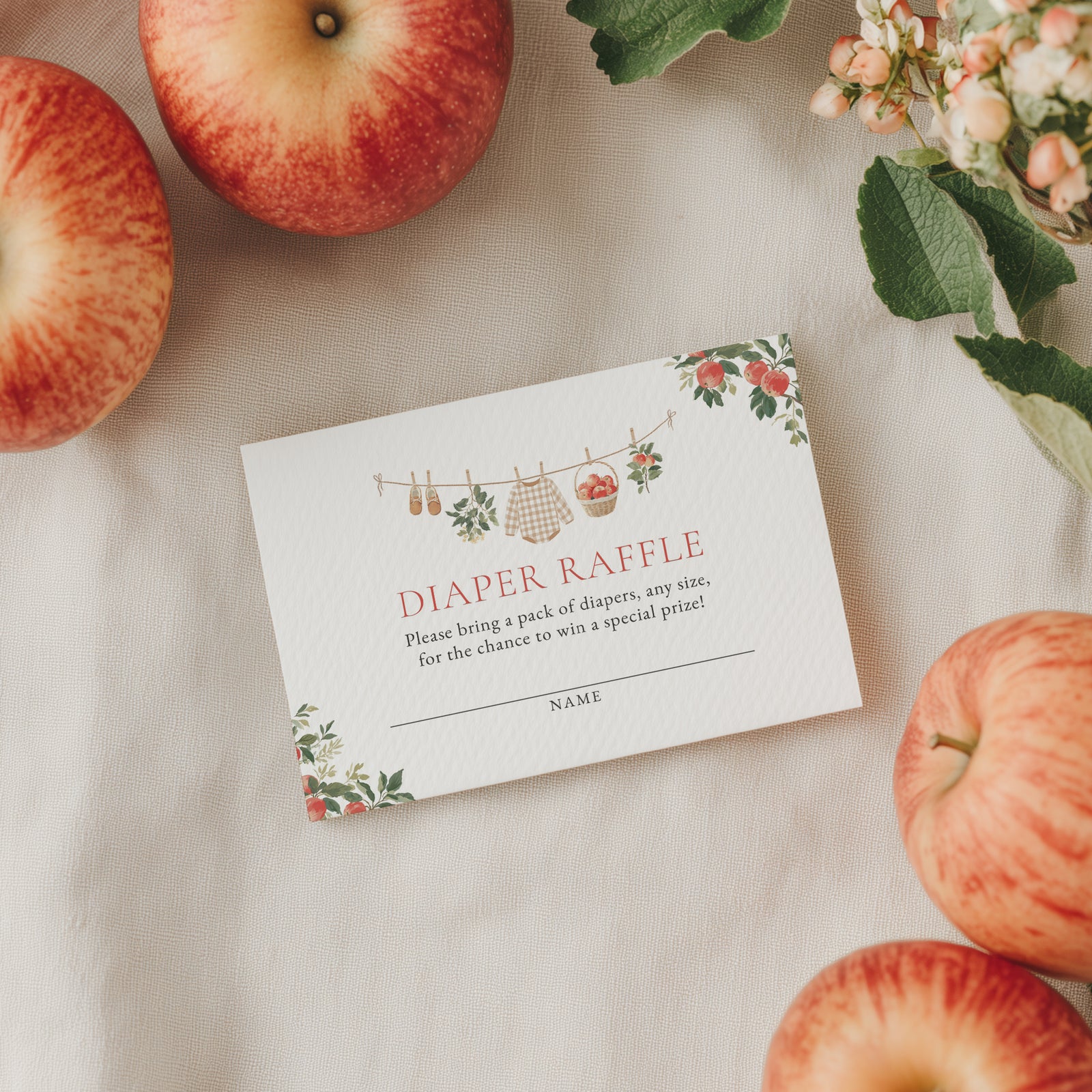 Apple Diaper Raffle Ticket Template