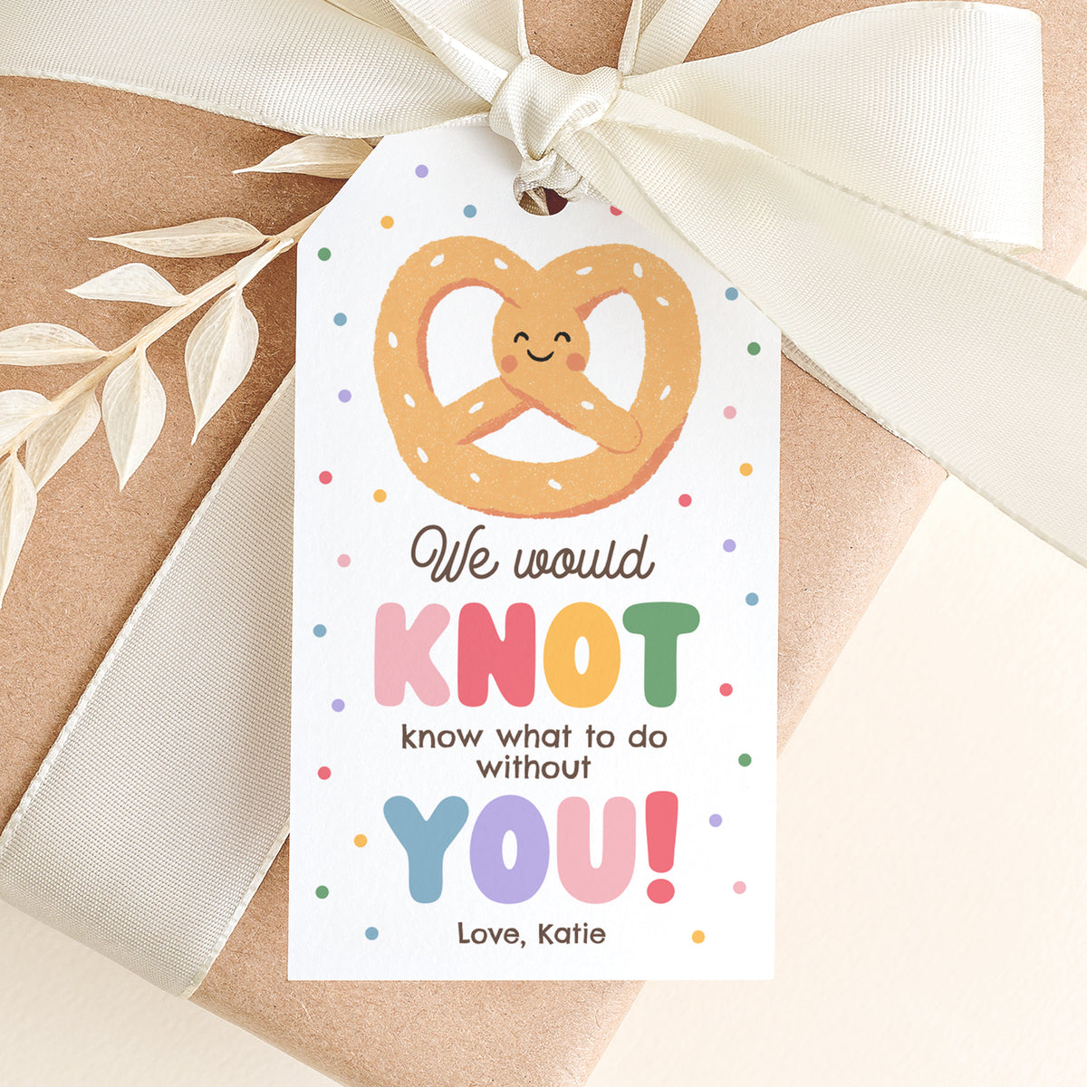 Pretzel Teacher Appreciation Tag Template