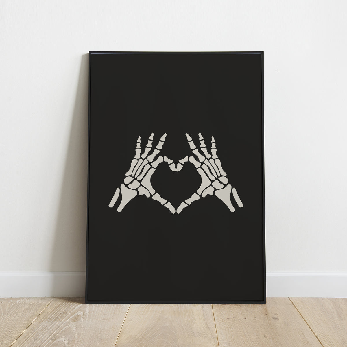 Skeleton Heart Hands Print