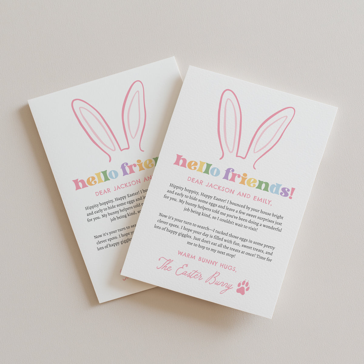 Bunny Ears Easter Letter
