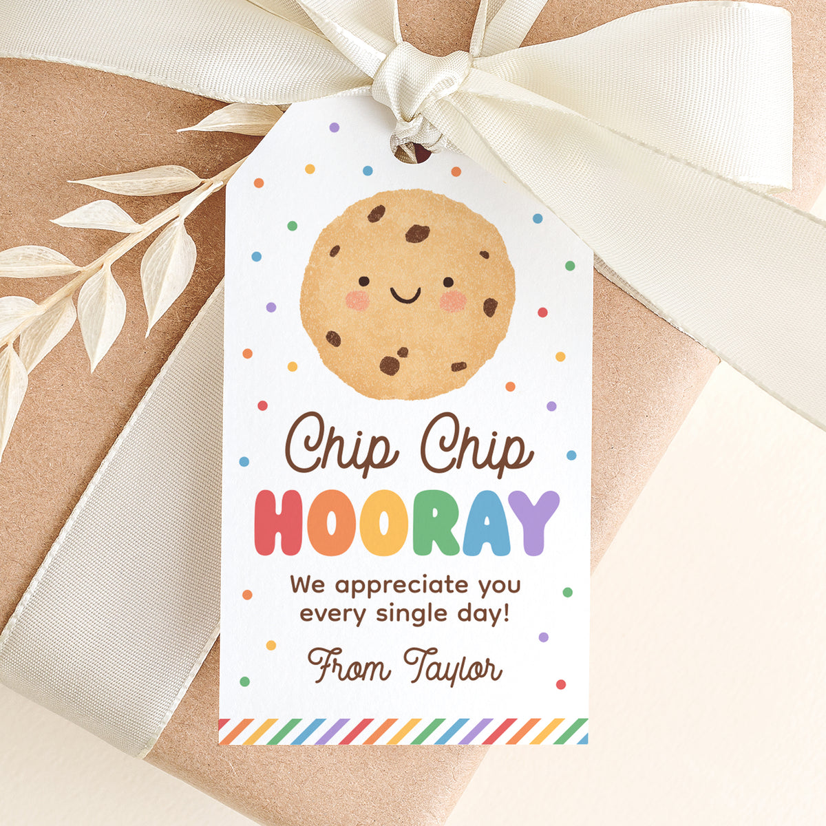 Chip Chip Hooray Cookie Teacher Appreciation Tag Template