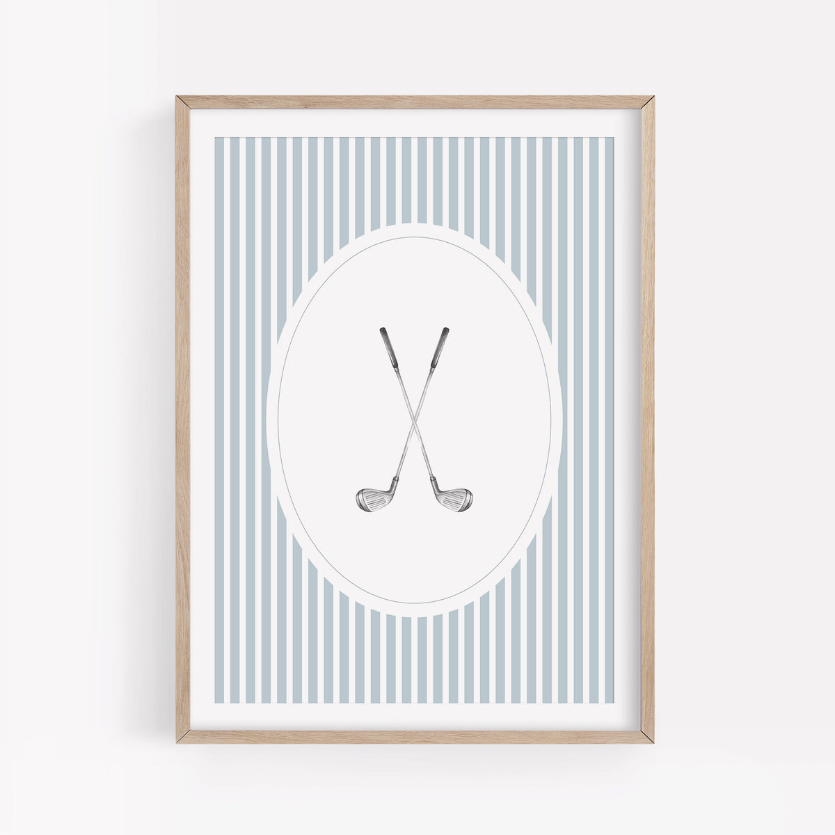 Blue Vintage Golf Clubs Print