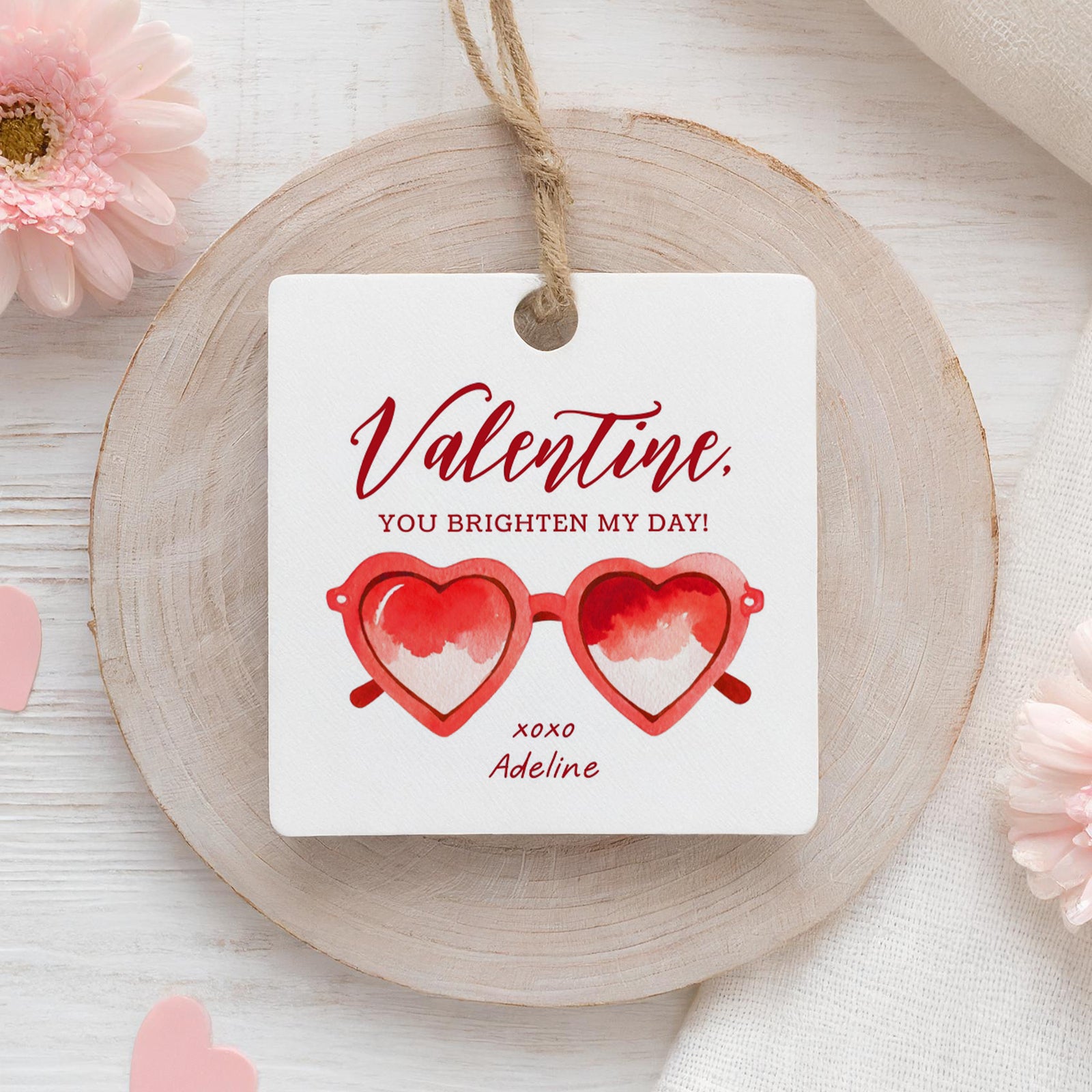 Sunglasses Valentine's Tag Template