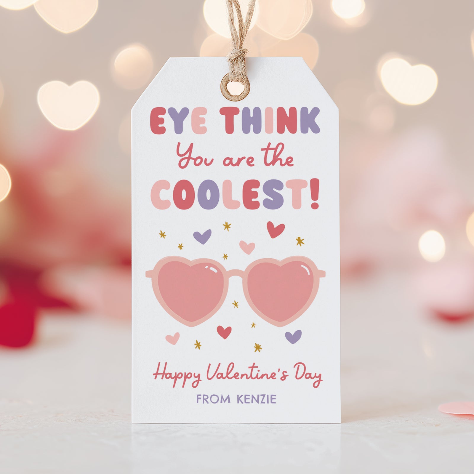Eye Think You're the Coolest Valentine's Tag Template