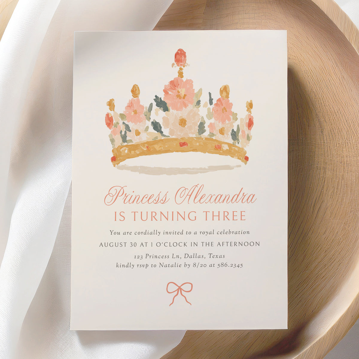 Princess Tiara Birthday Invitation Template