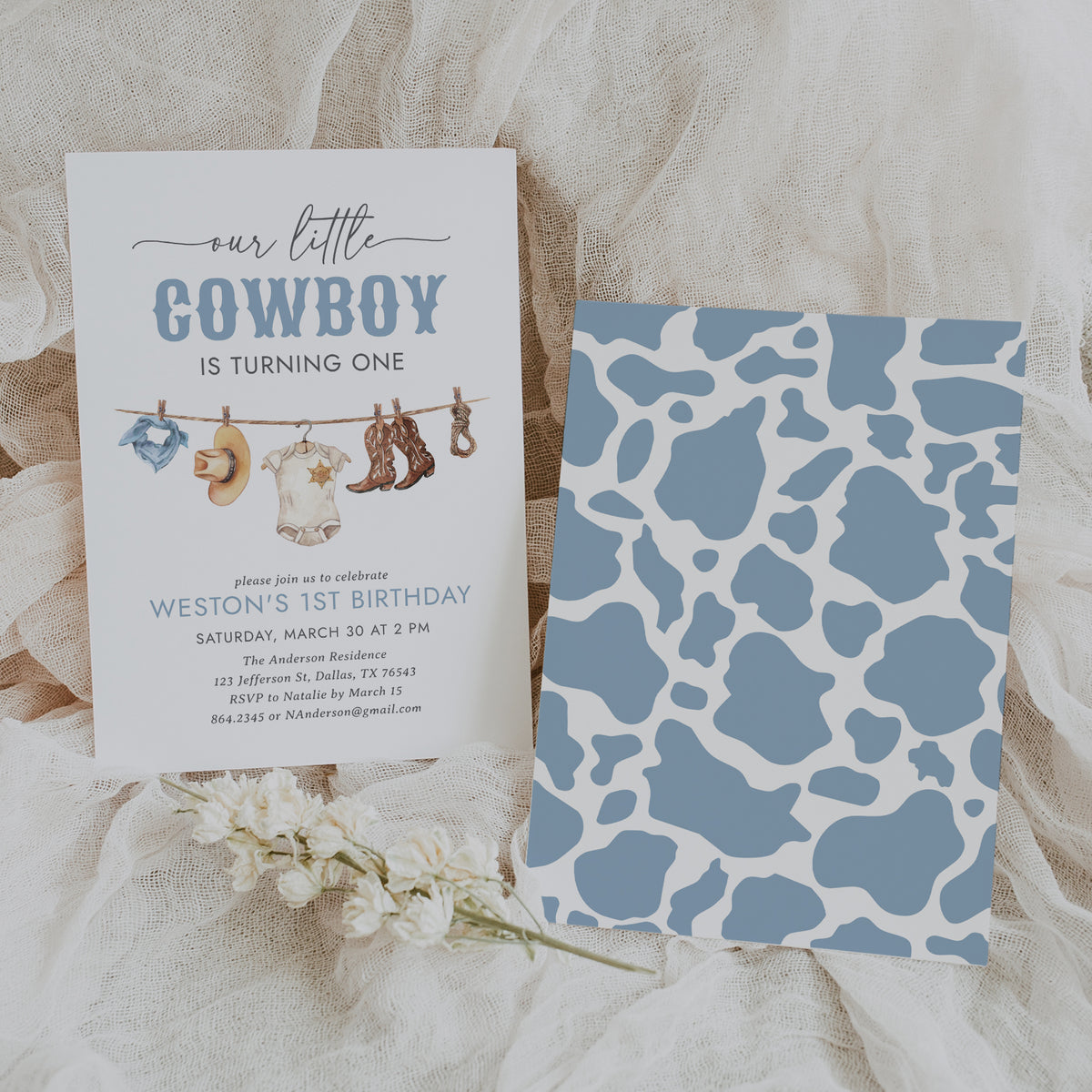 Editable Cowboy Birthday Invitation Template
