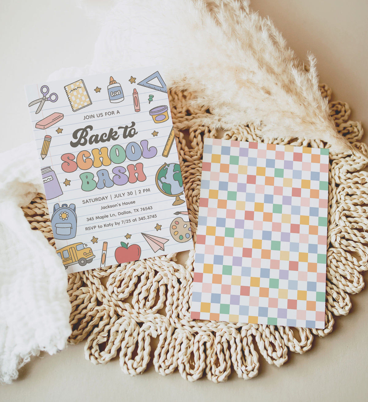 Back to School Back Invitation Template (Retro)