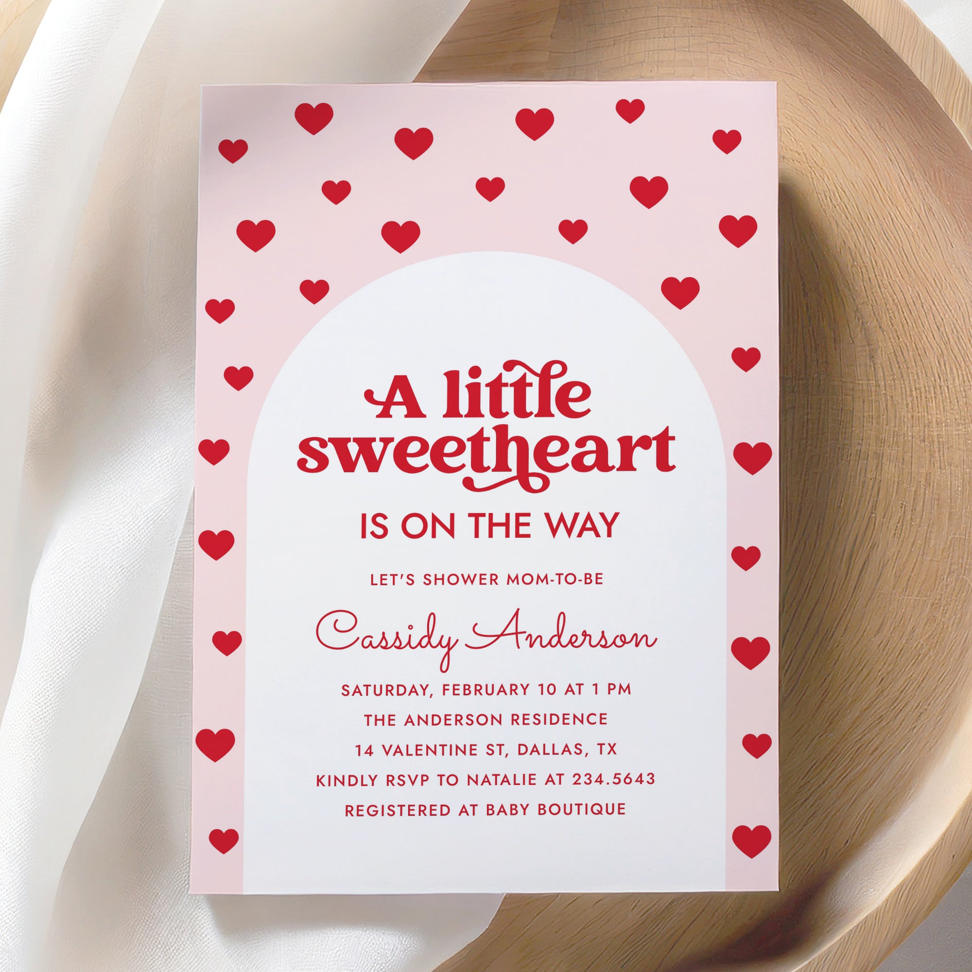 Little Sweetheart Arch Baby Shower Invitation