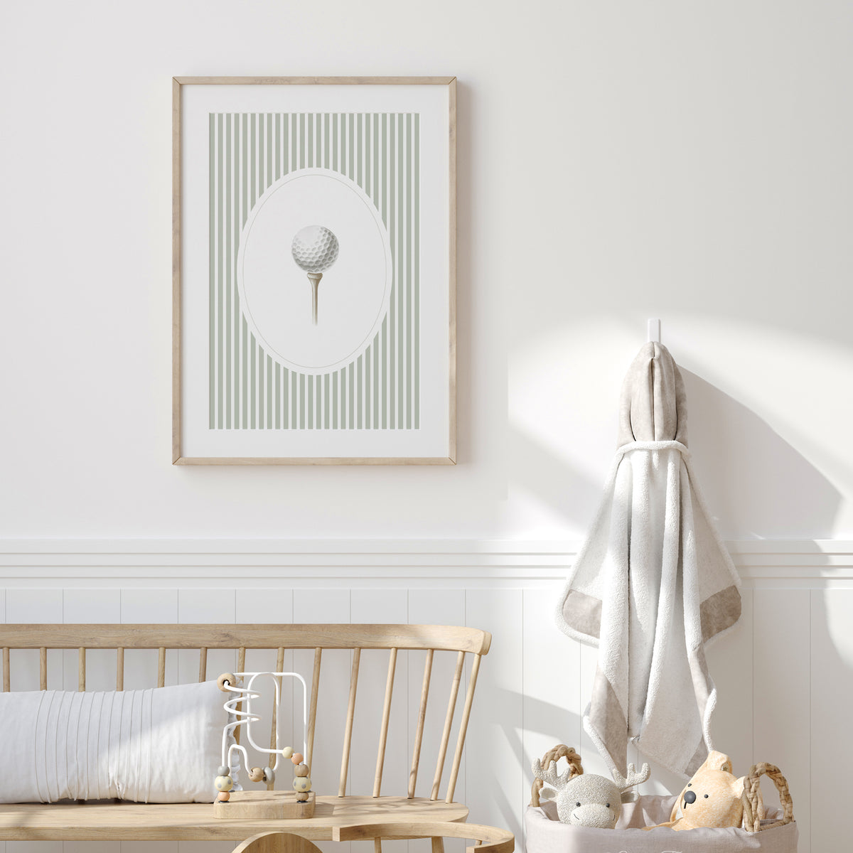 Sage Green Vintage Golf Ball Print