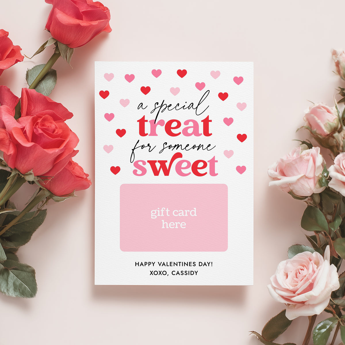 A Little Treat Valentine's Gift Card Holder Template