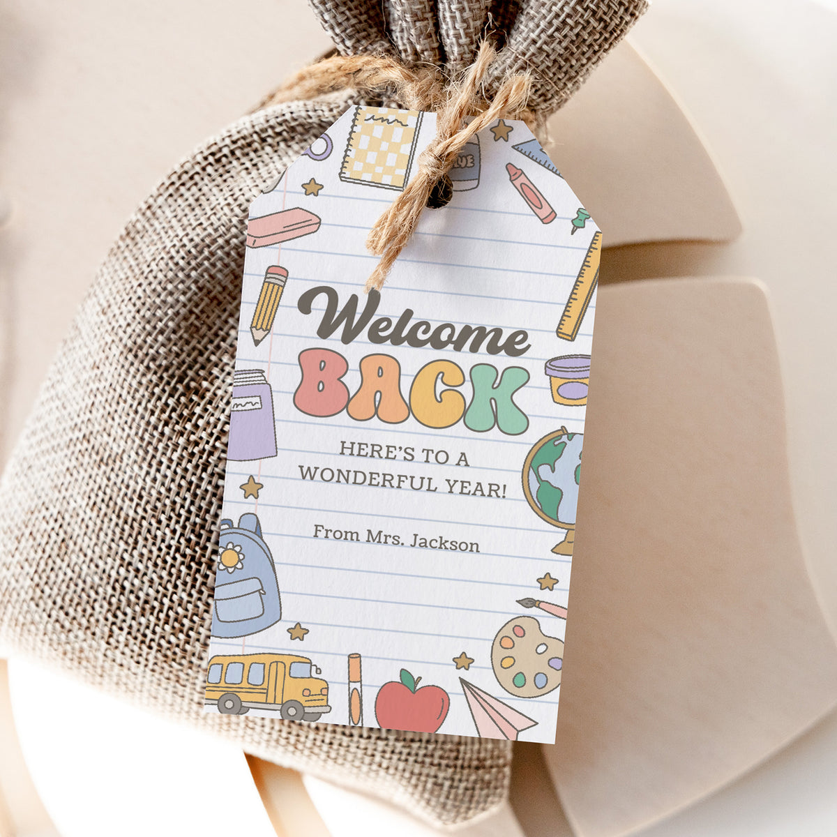 Back to School Tag Template (Welcome Back)