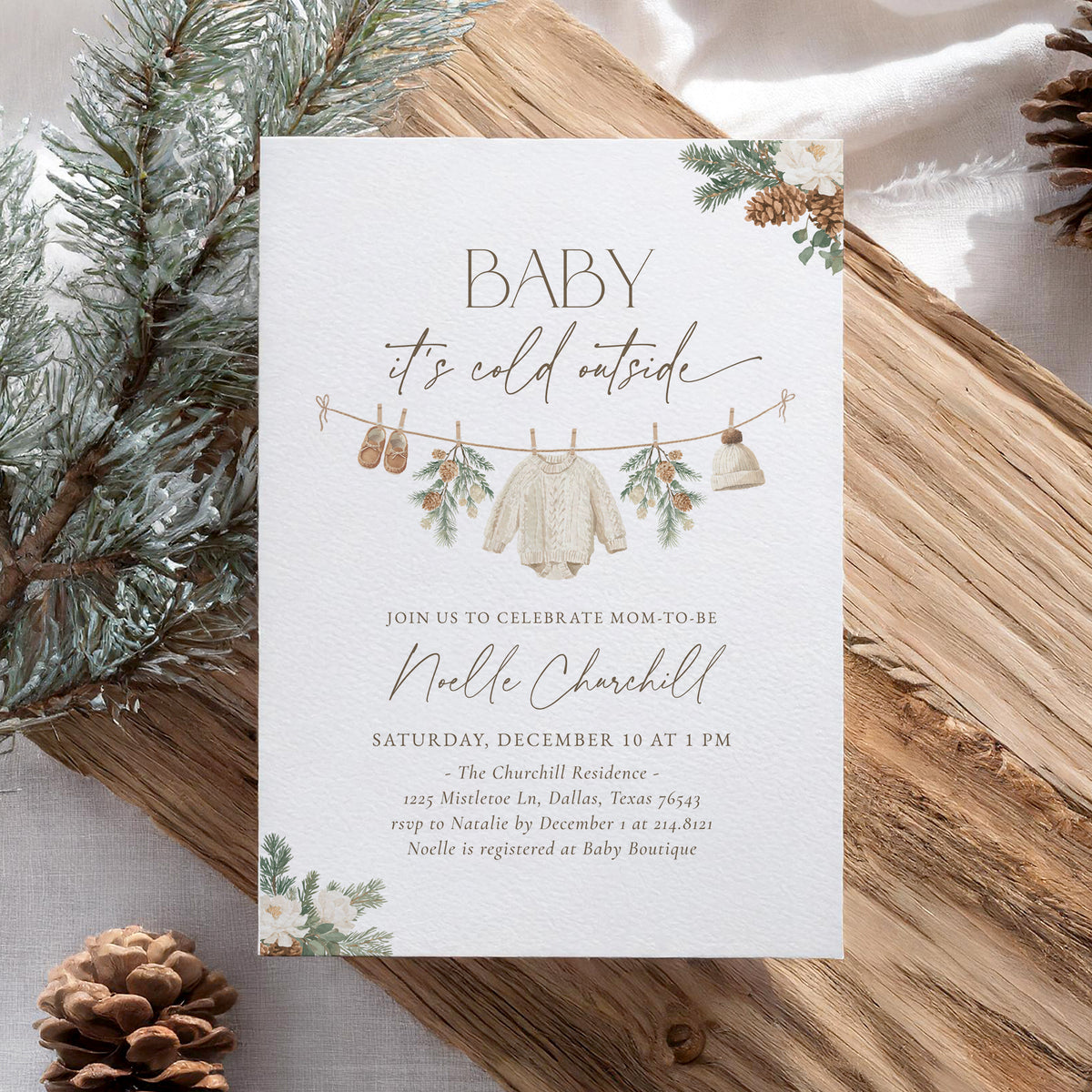 Baby It&#39;s Cold Outside Winter Baby Shower Invitation
