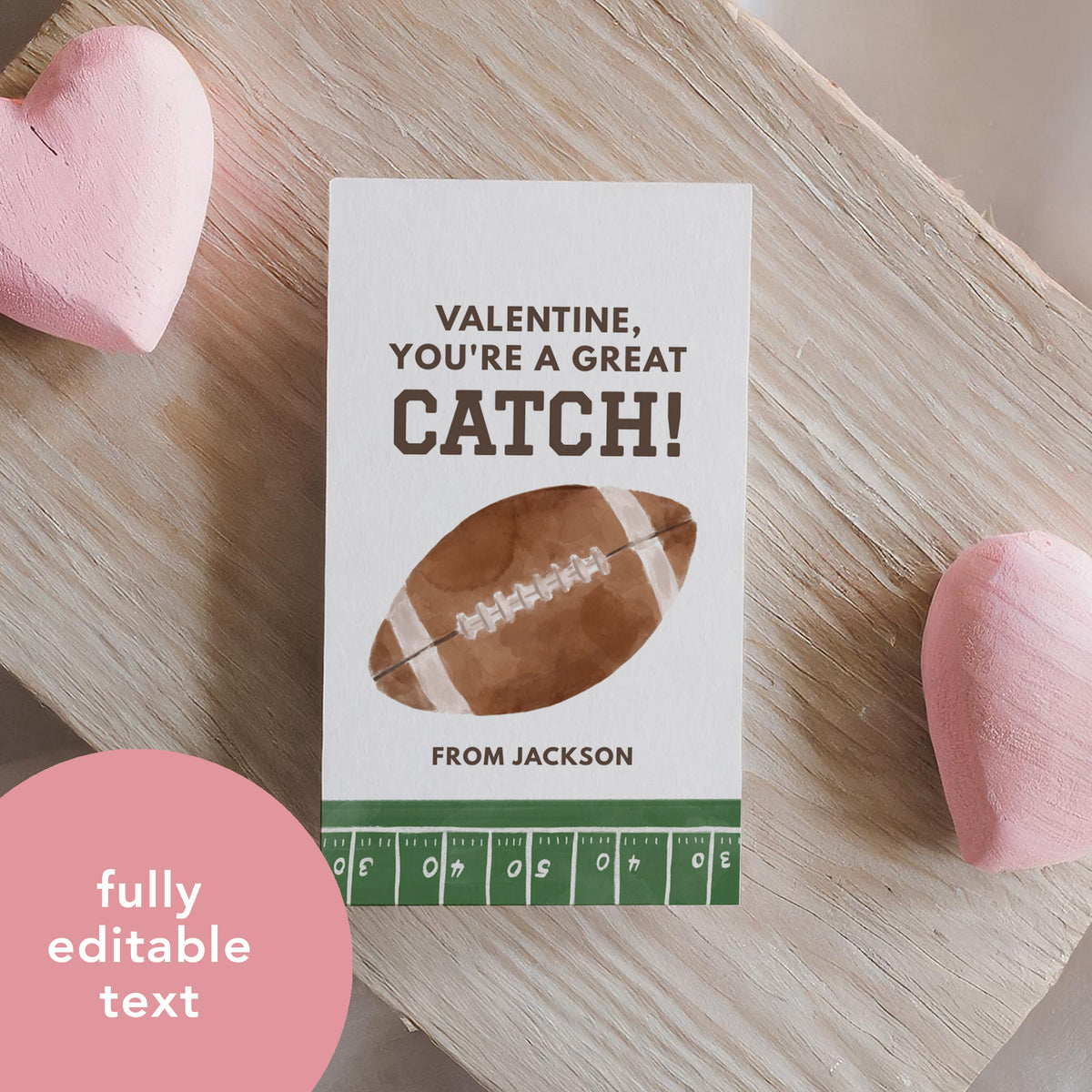 Football Valentine&#39;s Tag Template