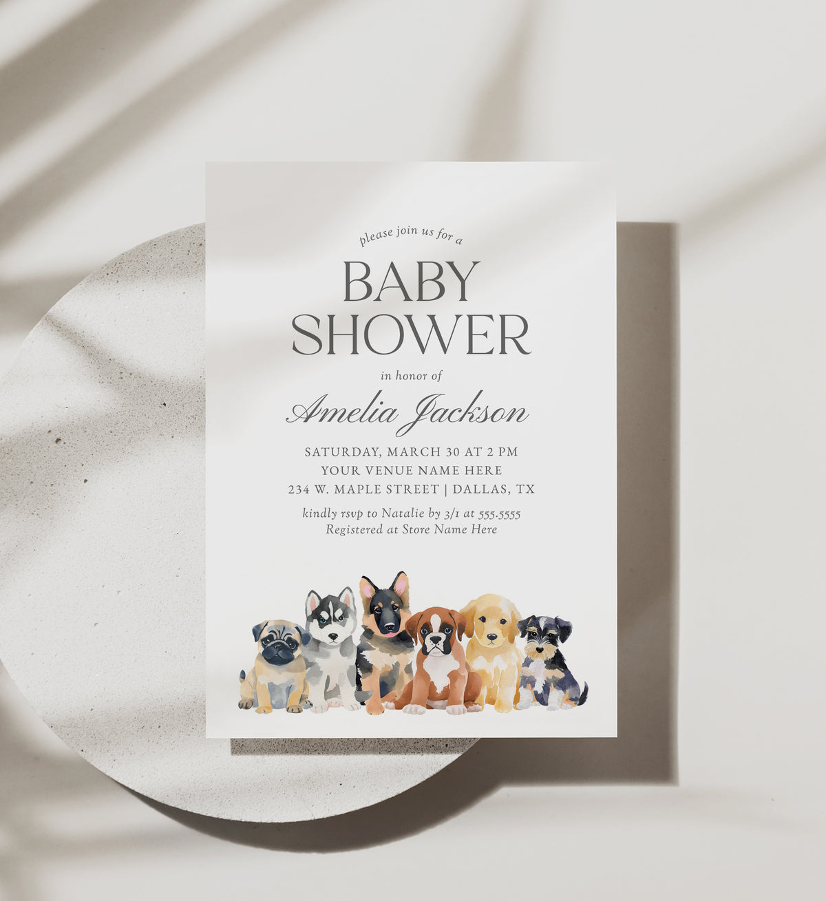 Puppy Baby Shower Invitation Template