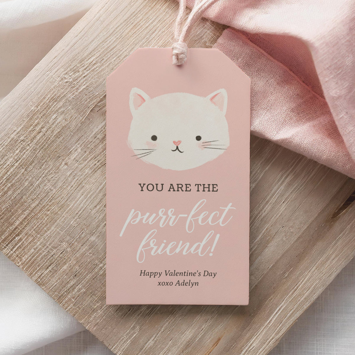 Kitten Valentine&#39;s Tag Template