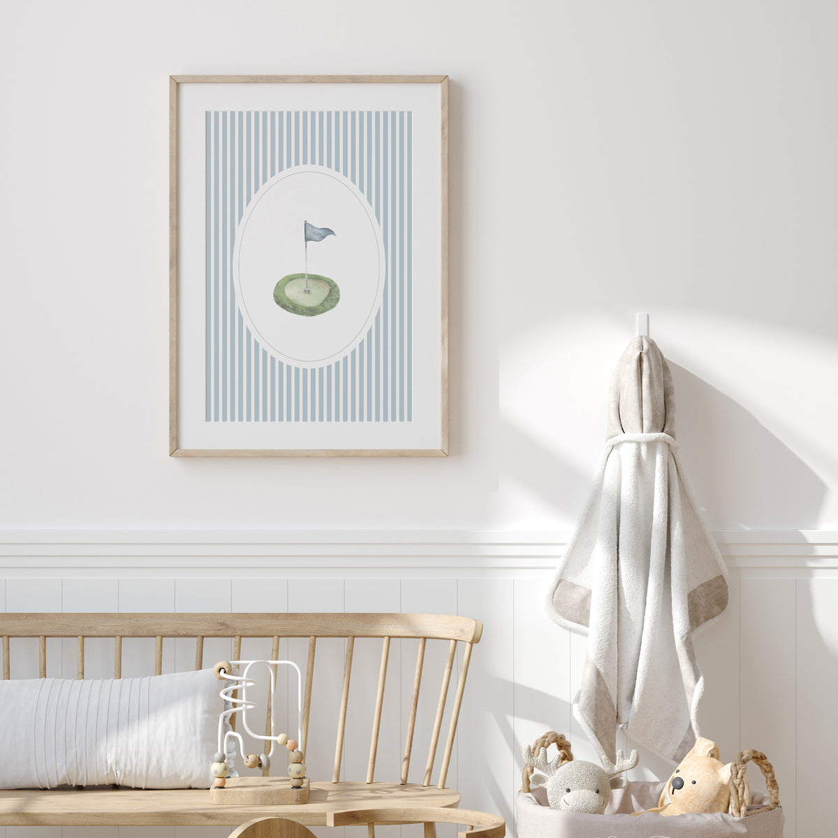 Blue Vintage Golf Course Print