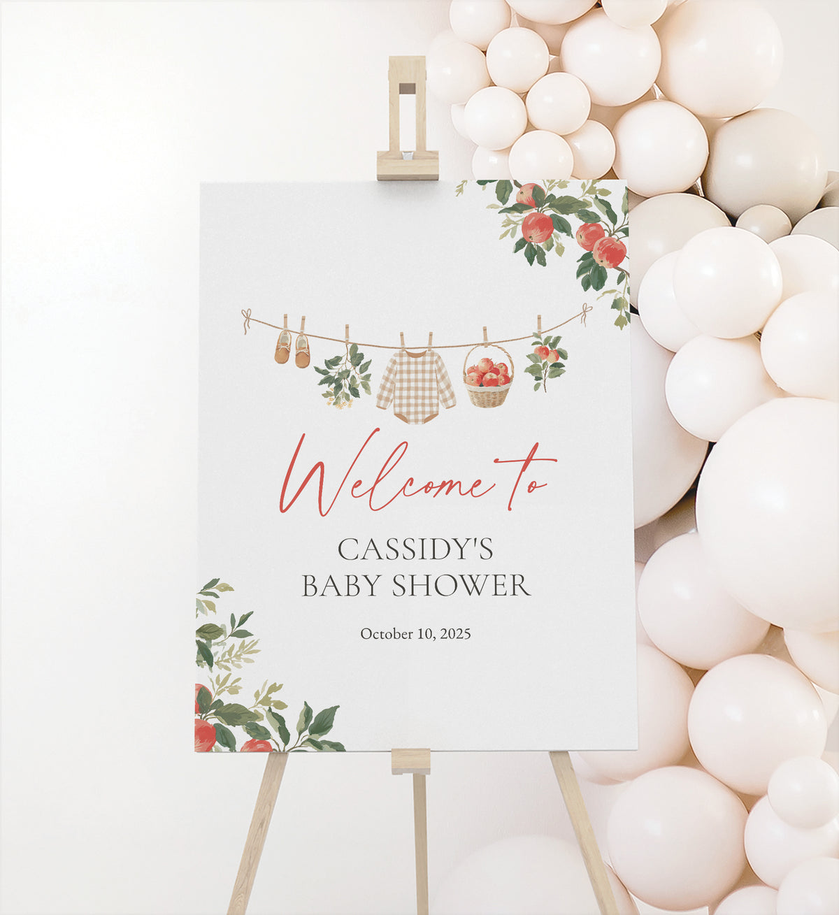 Apple Baby Shower Welcome Sign Template