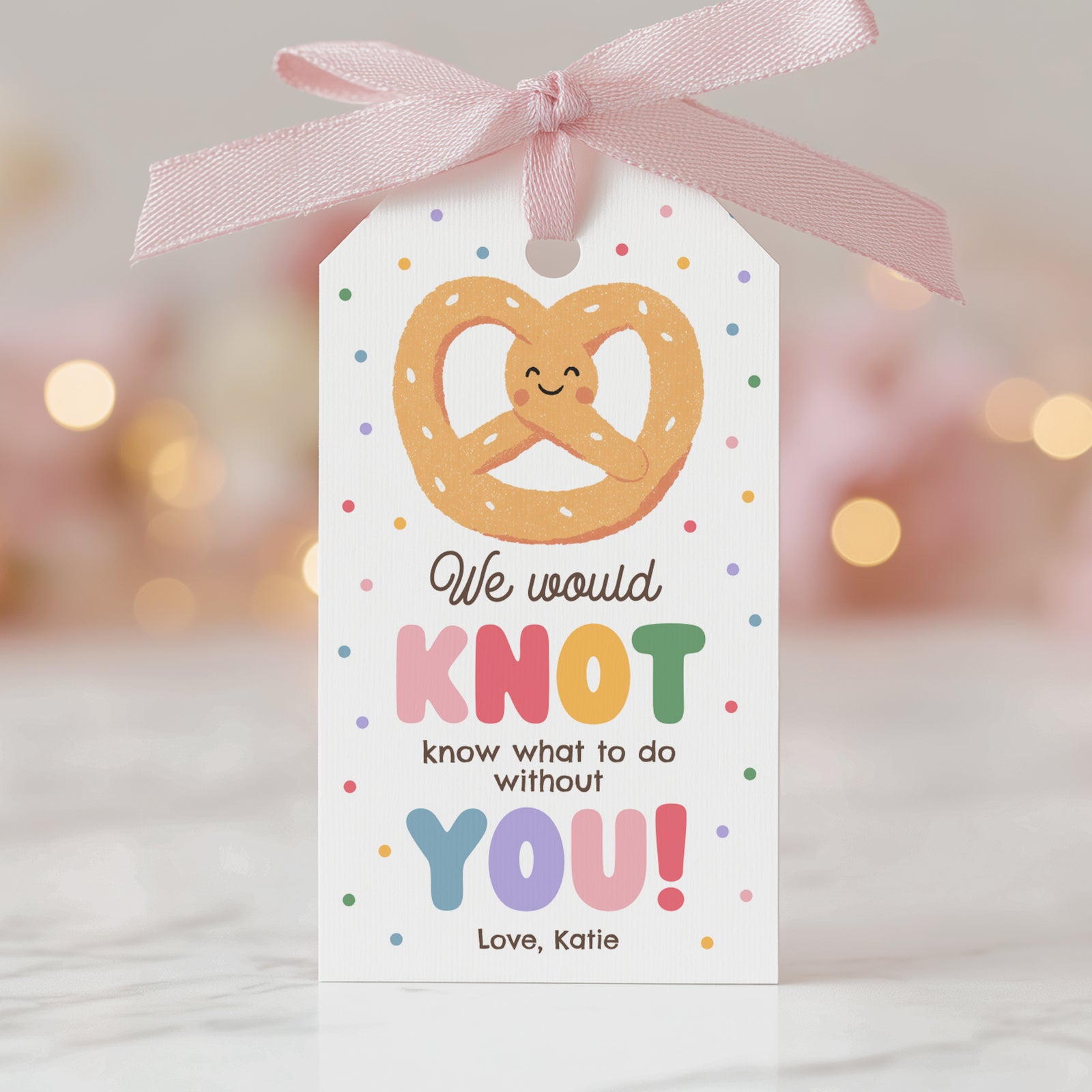 Pretzel Teacher Appreciation Tag Template