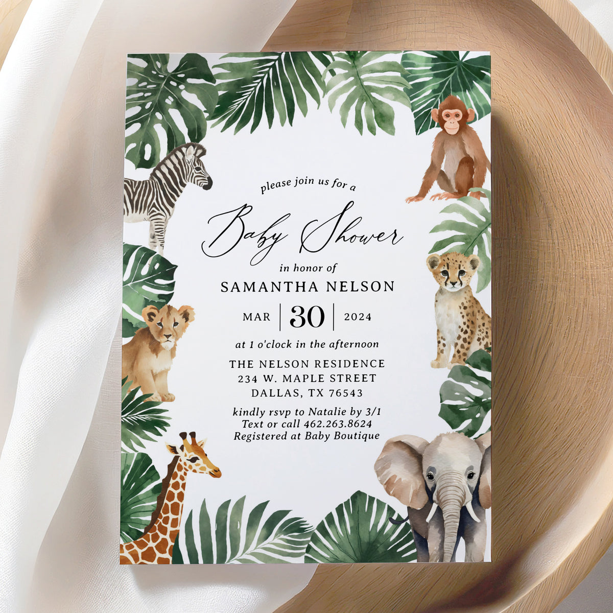 Safari Baby Shower Invitation