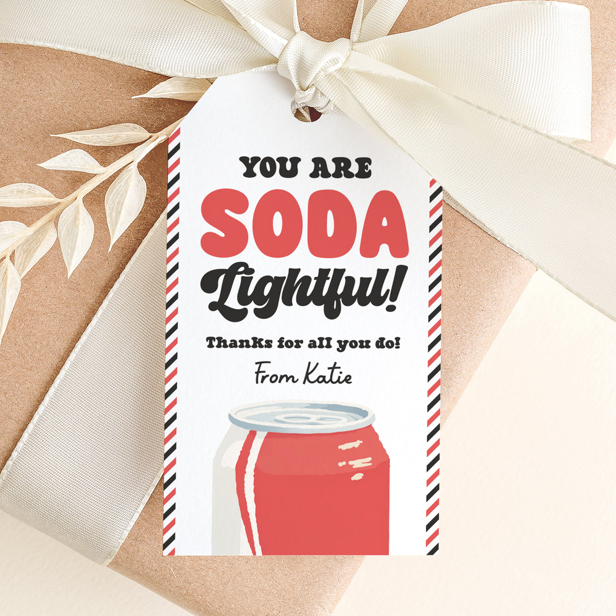 Soda Teacher Appreciation Tag Template