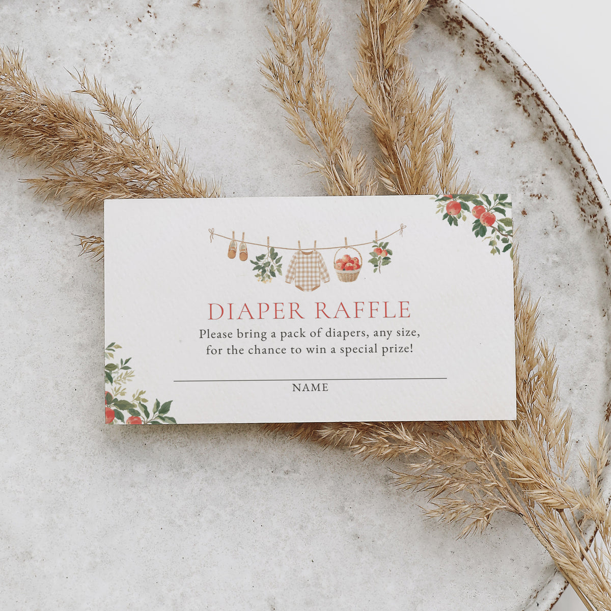 Apple Diaper Raffle Ticket Template