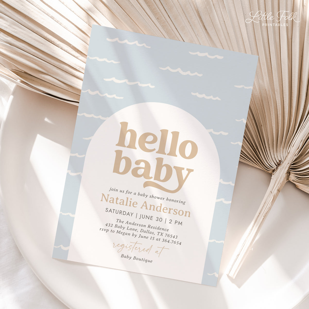 Ocean Waves Baby Shower Invitation