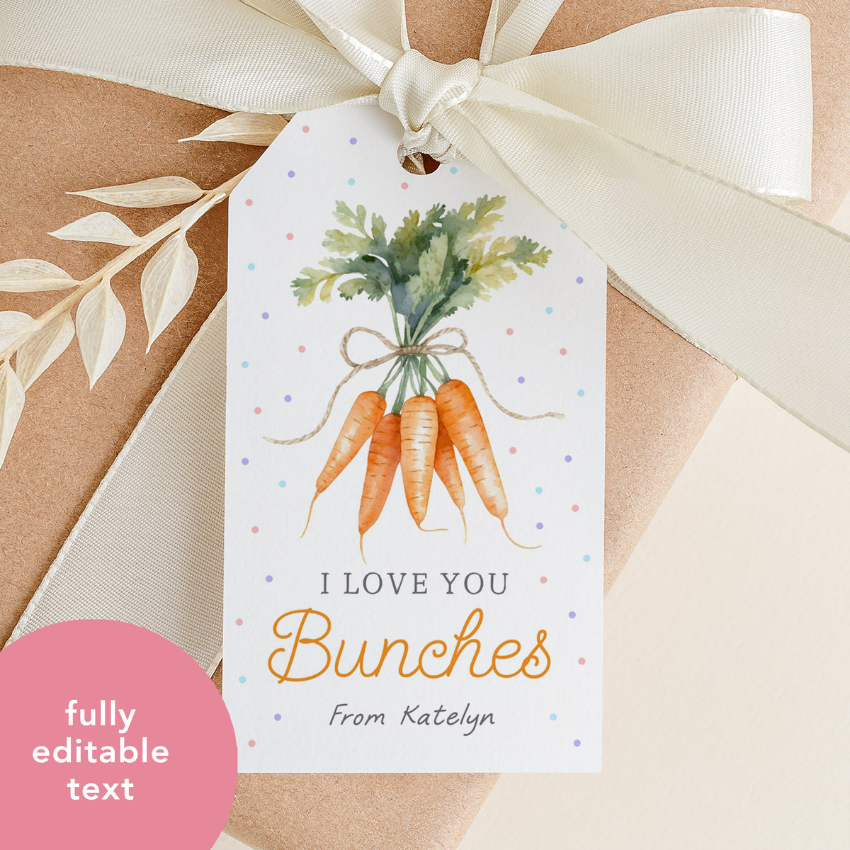 Love You Bunches Easter Tag Template
