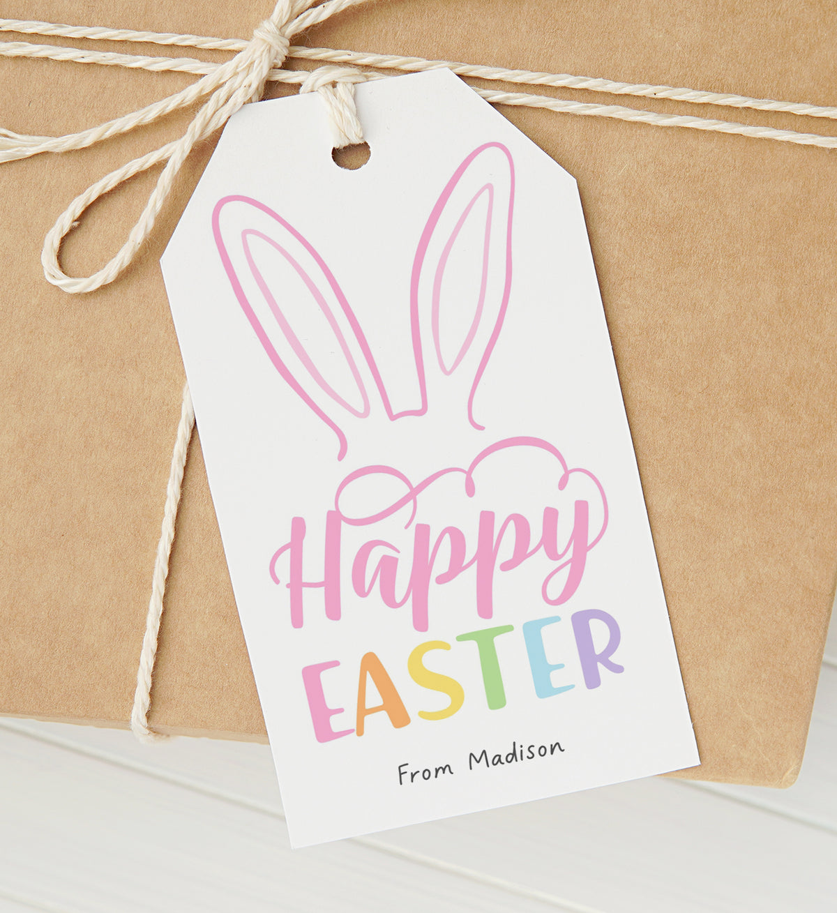 Bunny Ears Happy Easter Tag