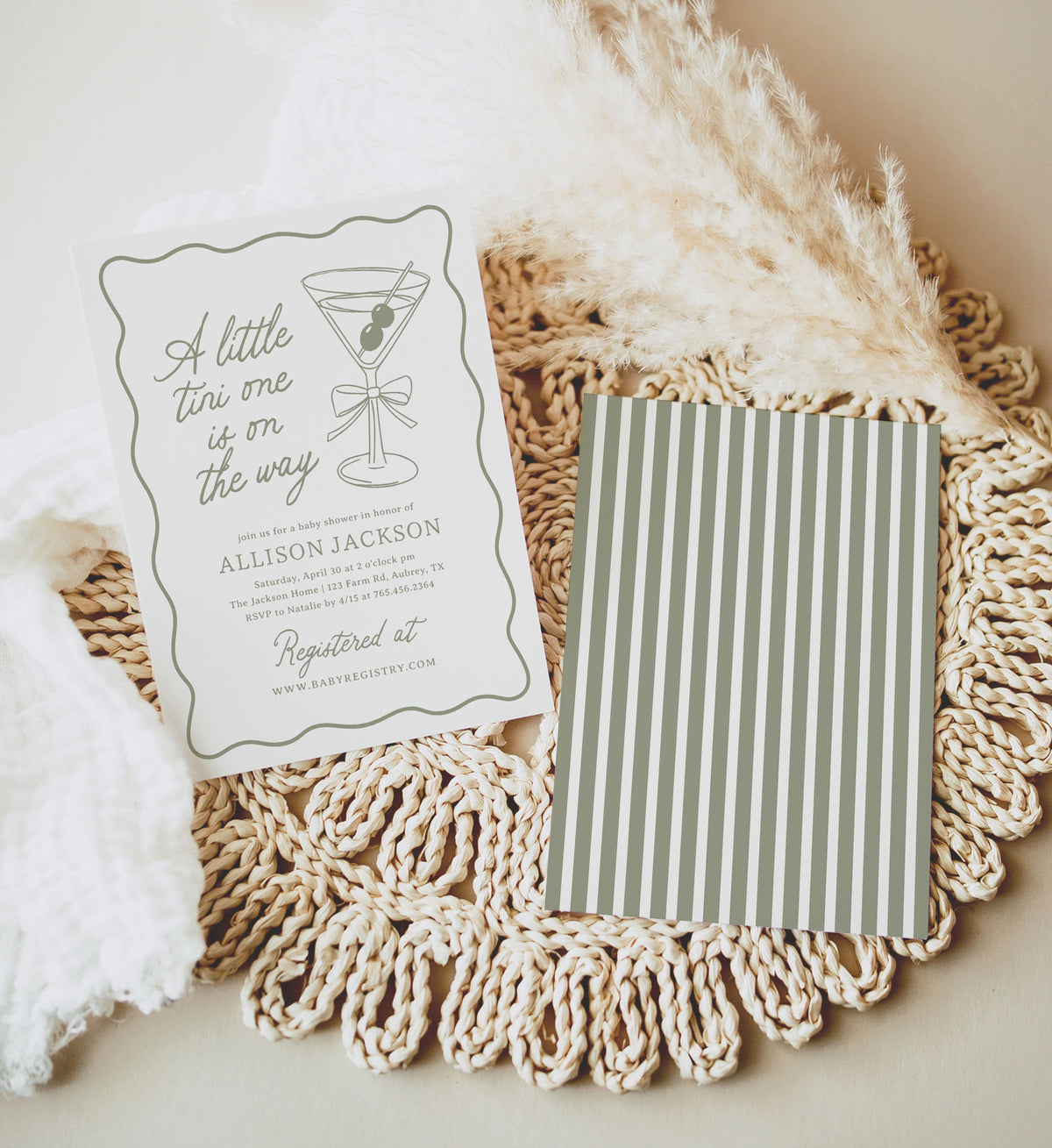 Martini Baby Shower Invitation