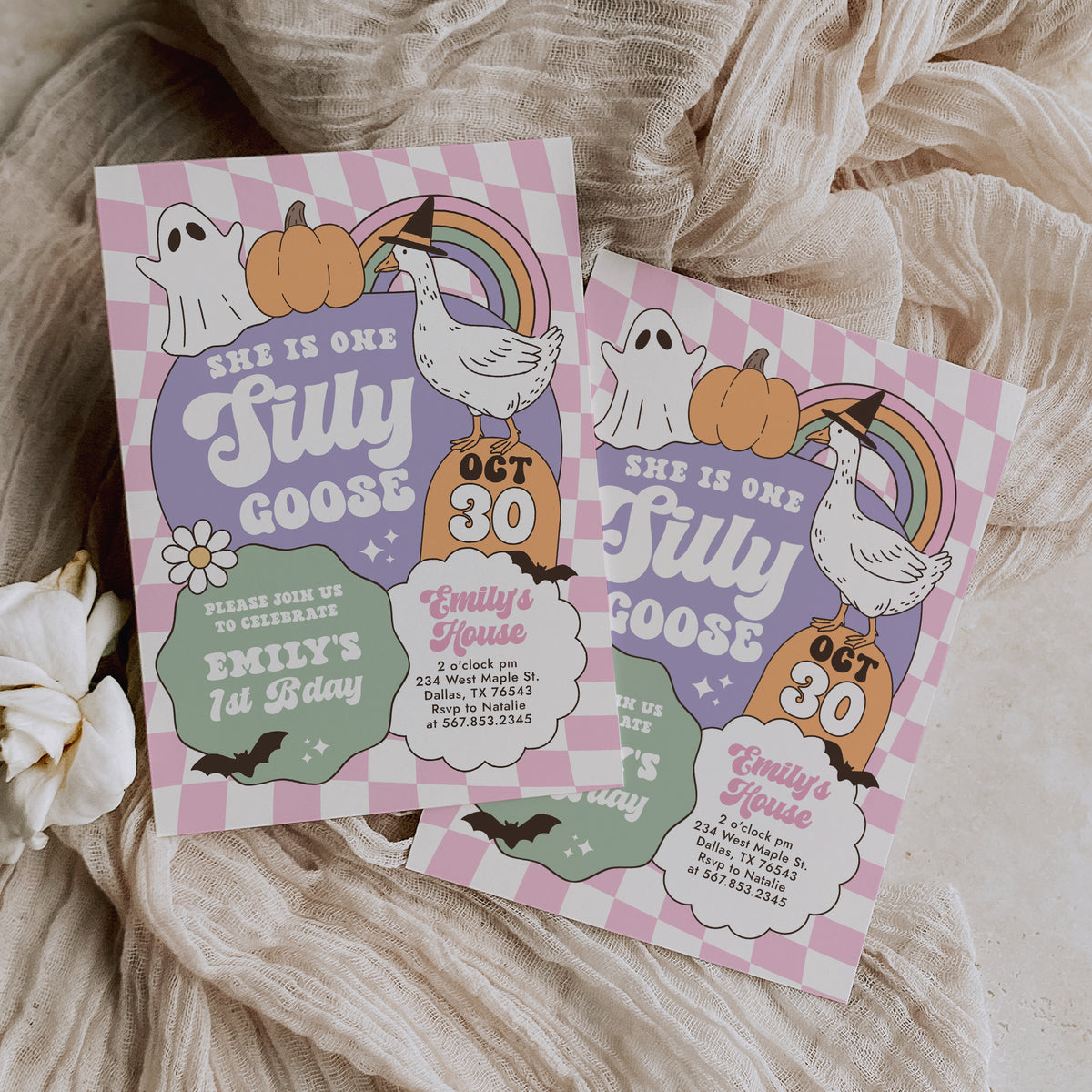 One Silly Goose Halloween Birthday Invitation