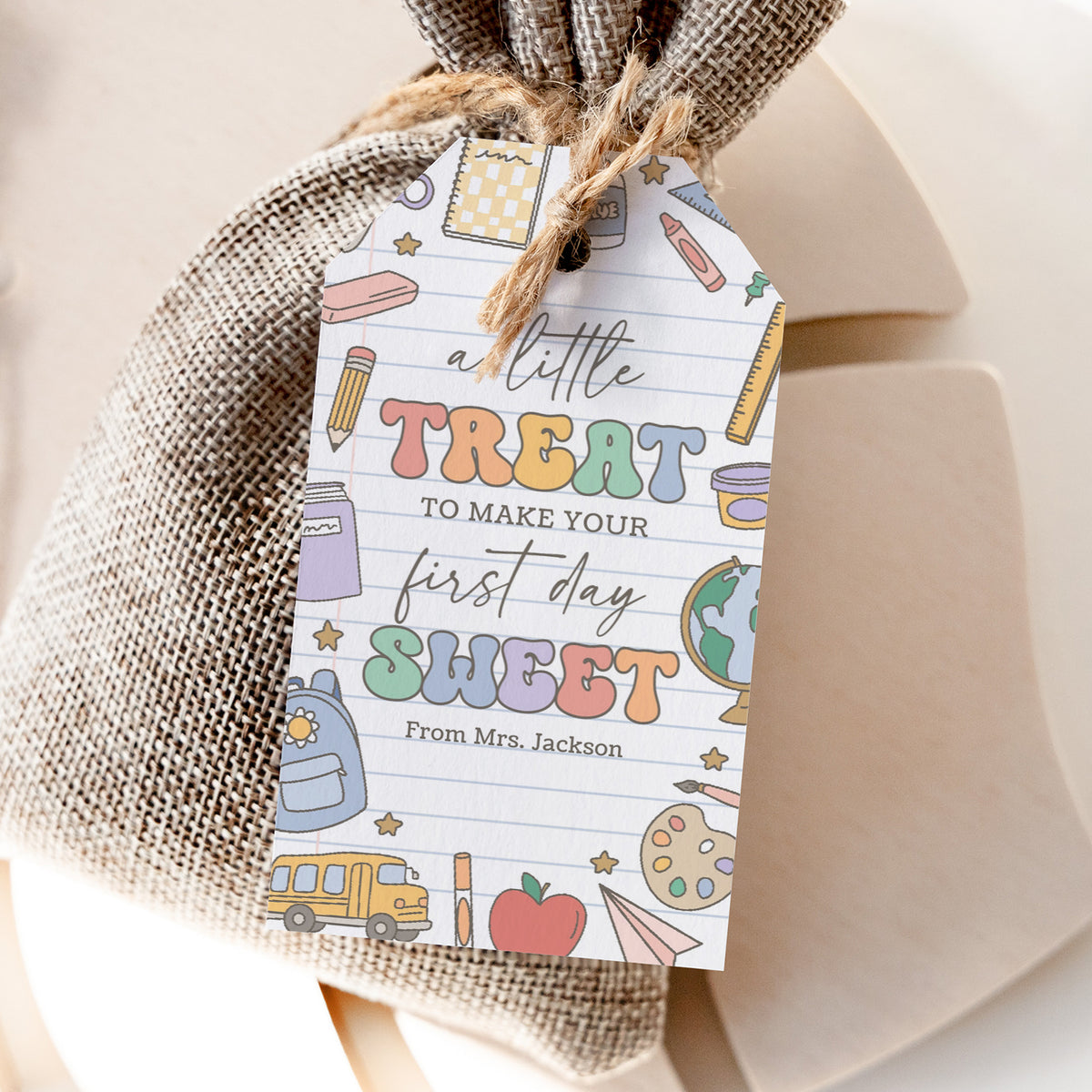 Back to School Tag Template (Little Treat)