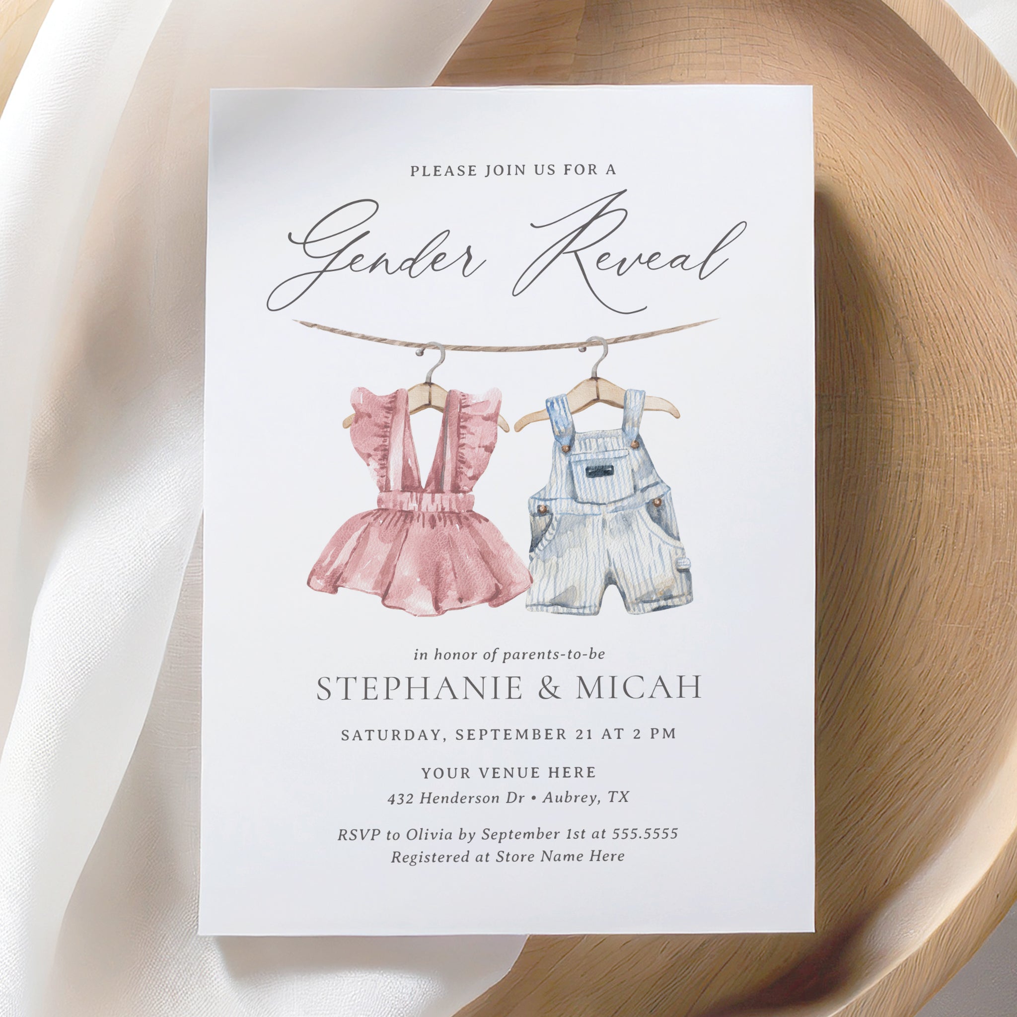 Editable Pink and Blue Baby Clothes Gender Reveal Invitation Template - Little Folk Printables Editable Pink and Blue Baby Clothes Gender Reveal Invitation Template - Little Folk Printables