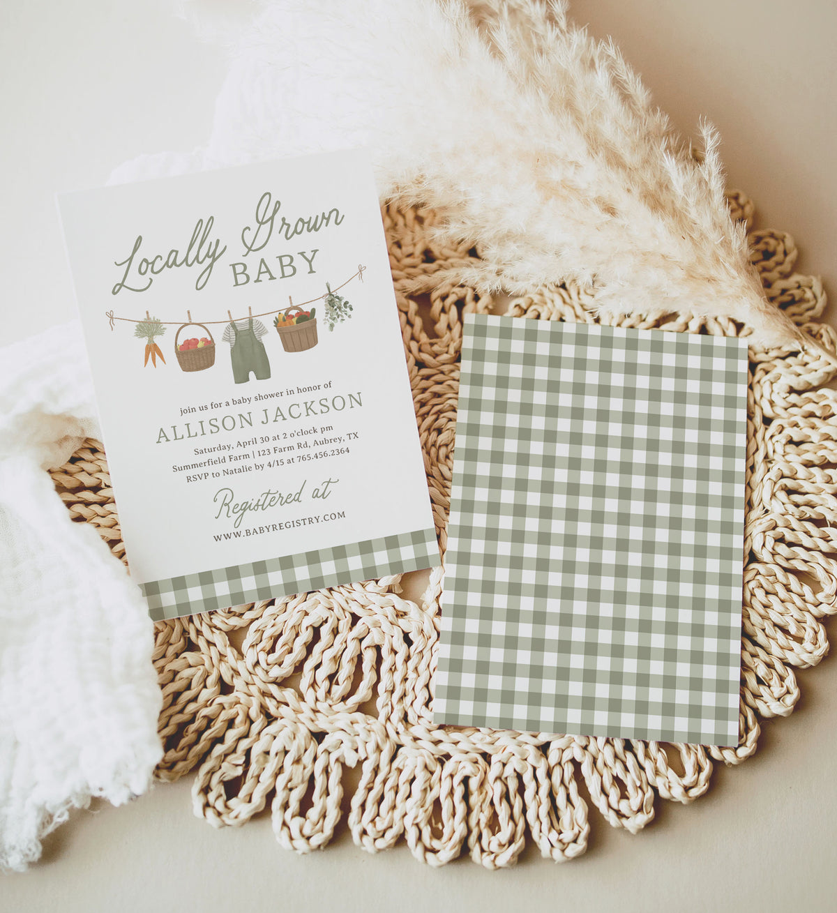 Locally Grown Baby Shower Invitation