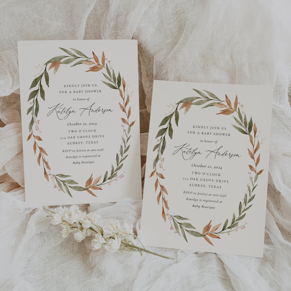 Fall Foliage Baby Shower Invitation