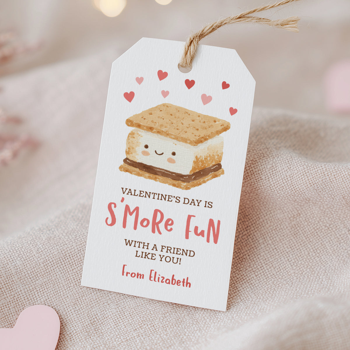 S'more Valentine's Tag Template