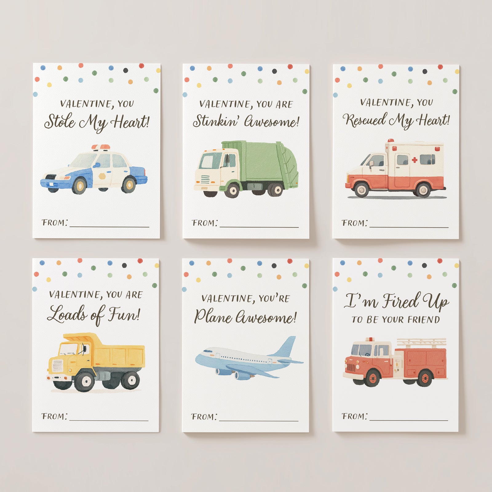 Vehicle Valentine's Cards