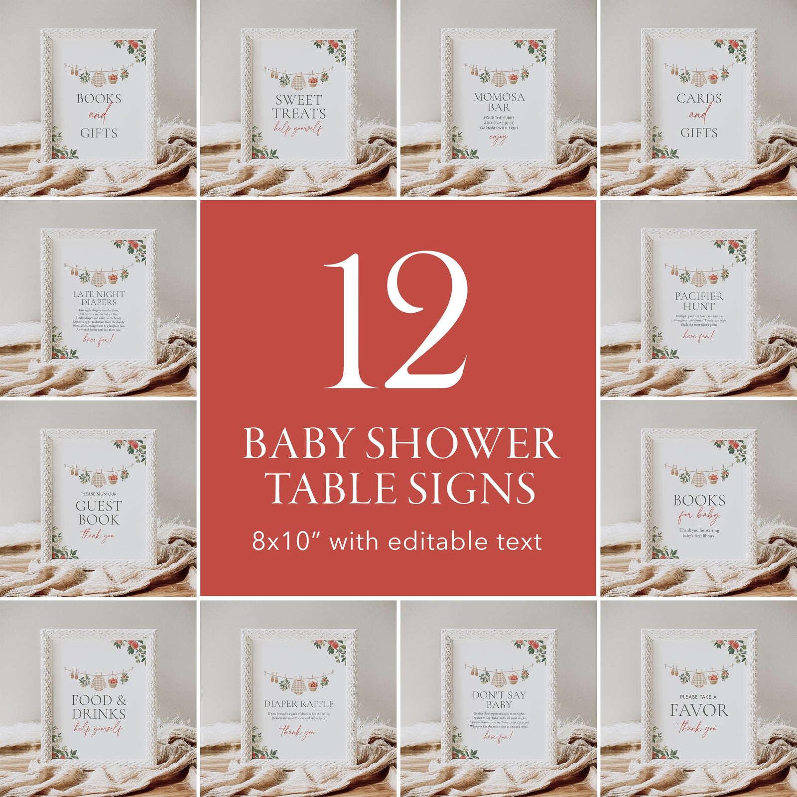 Apple Baby Shower Sign Bundle