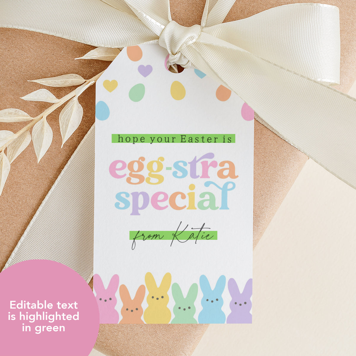 Eggstra Special Rectangle Easter Tag Template