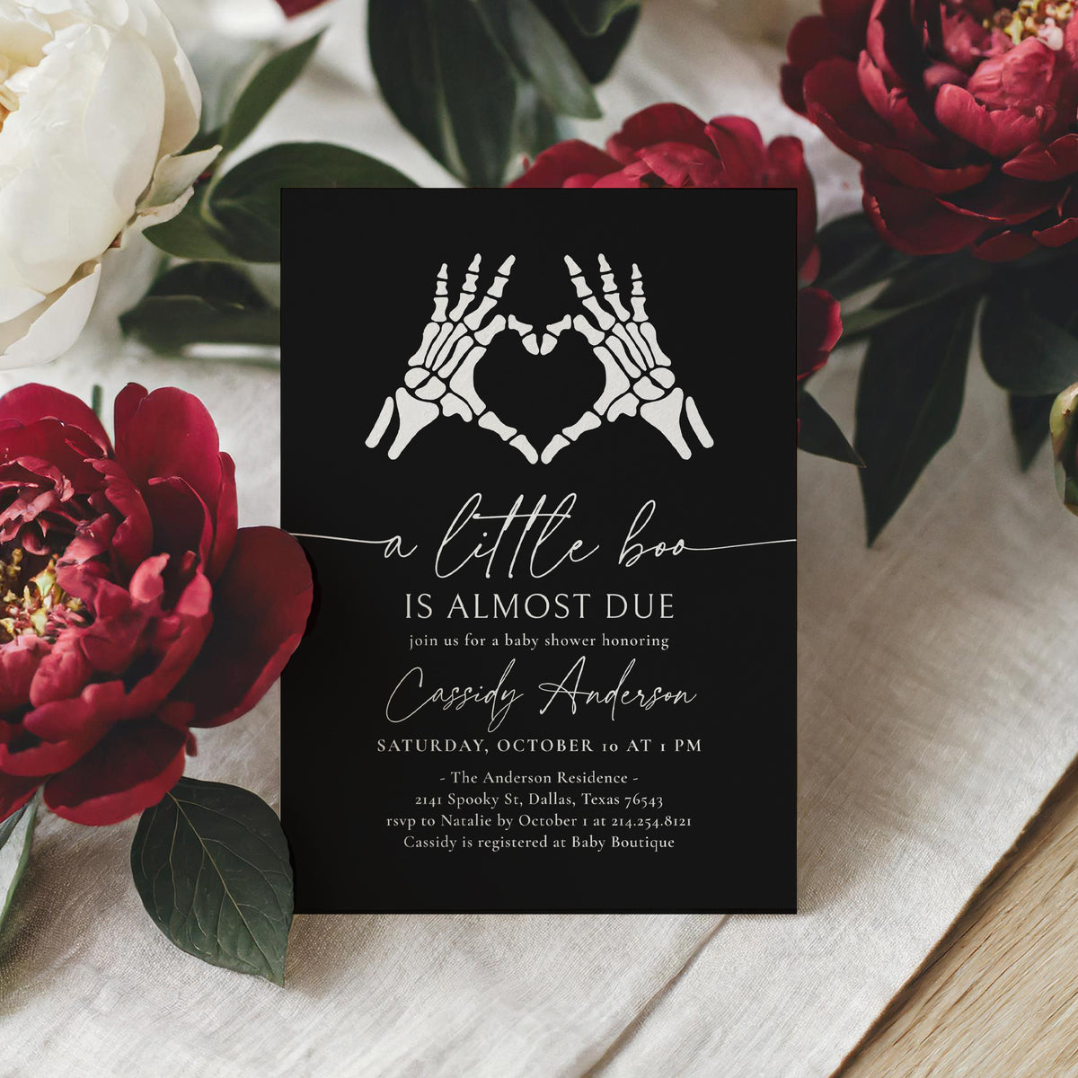 Skeleton Baby Shower Invitation Template