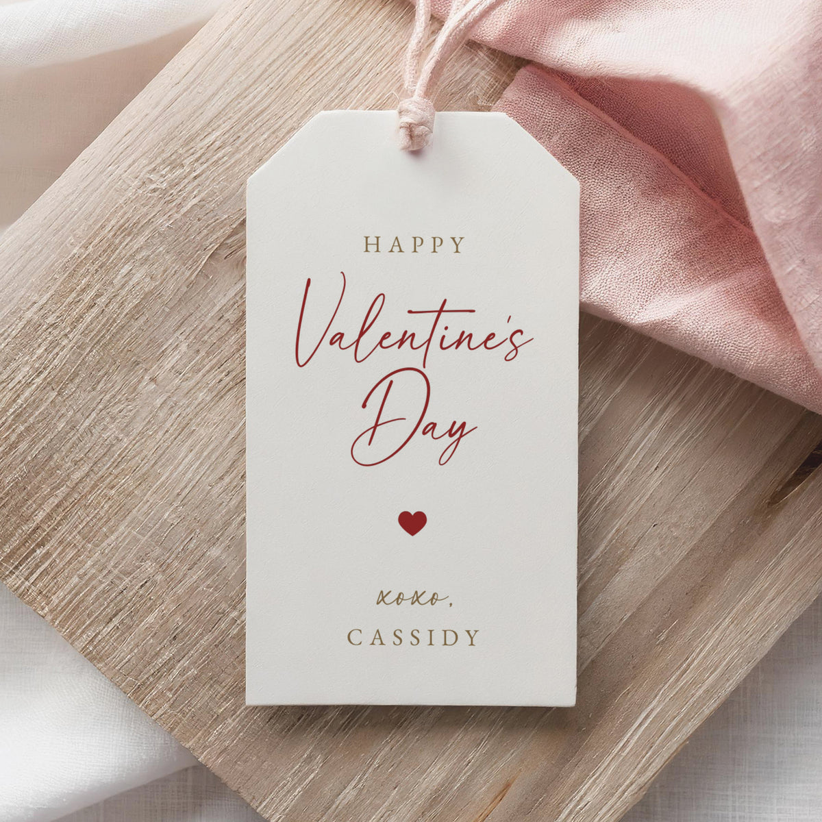 Modern Minimal Valentine&#39;s Tag Template