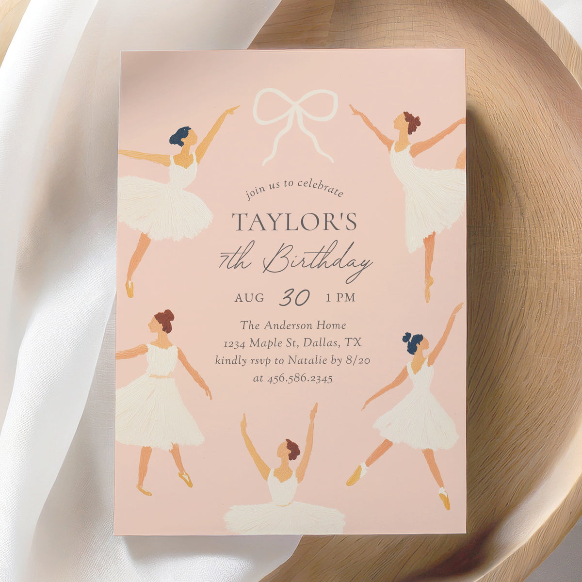 Ballerina Birthday Invitation Template