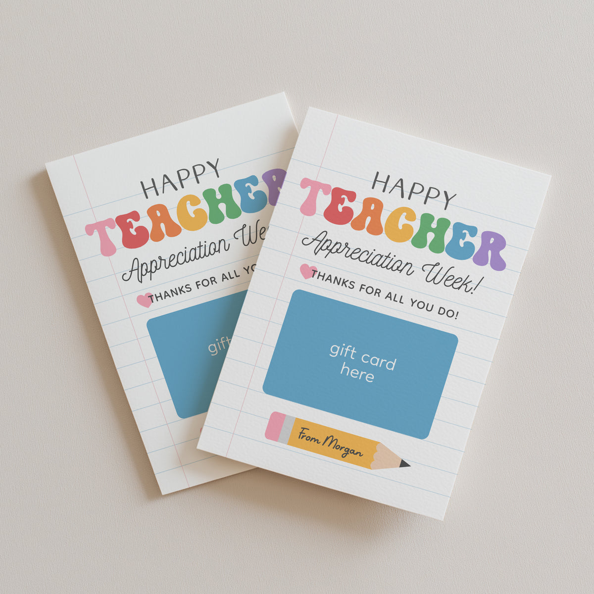 Teacher Appreciation Week Gift Card Holder