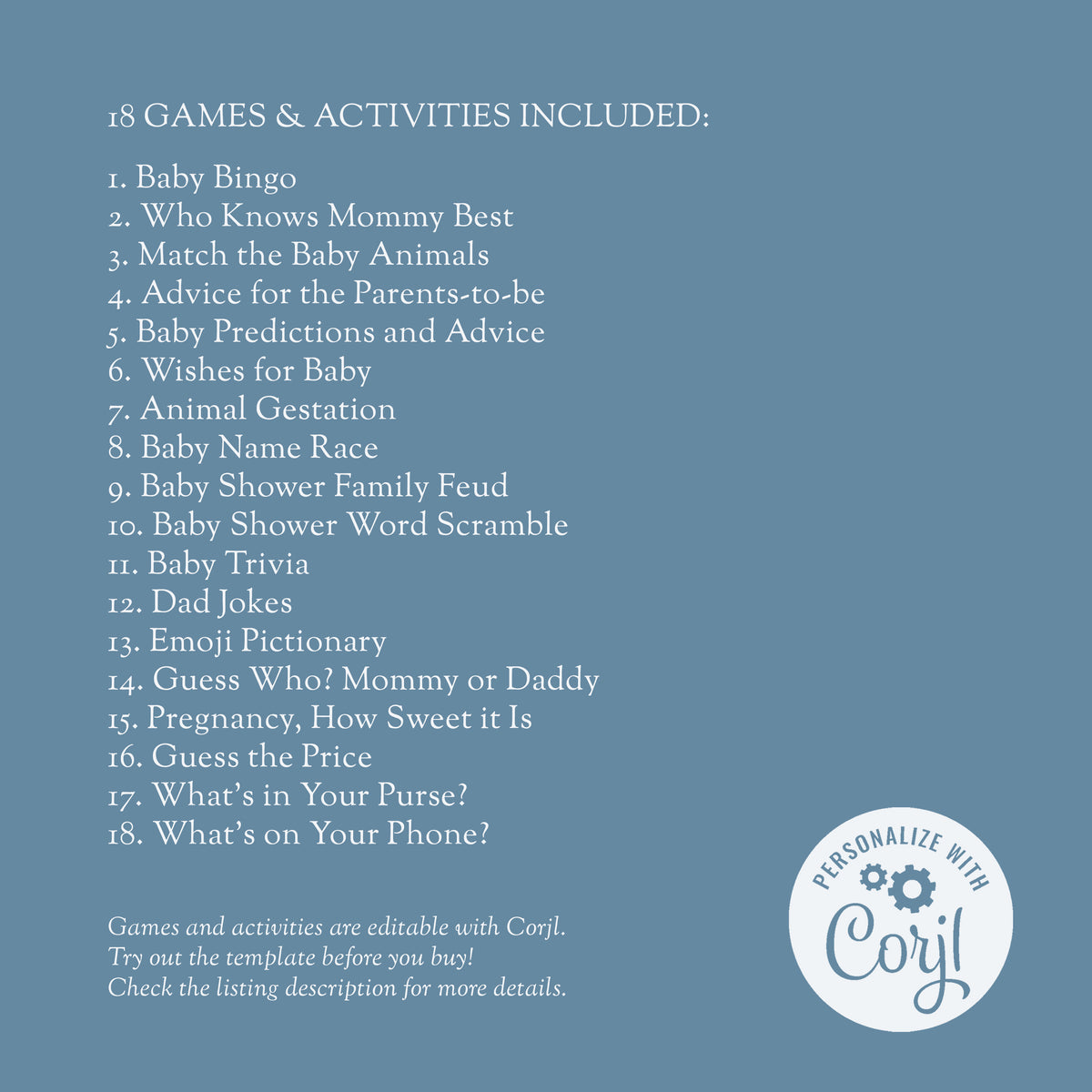 Blue Jean Baby Shower Games