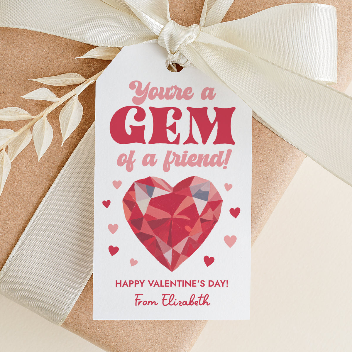 You're a Gem Valentine's Tag Template