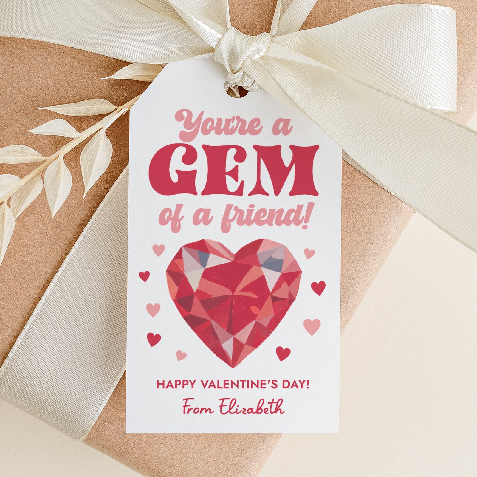 You're a Gem Valentine's Tag Template
